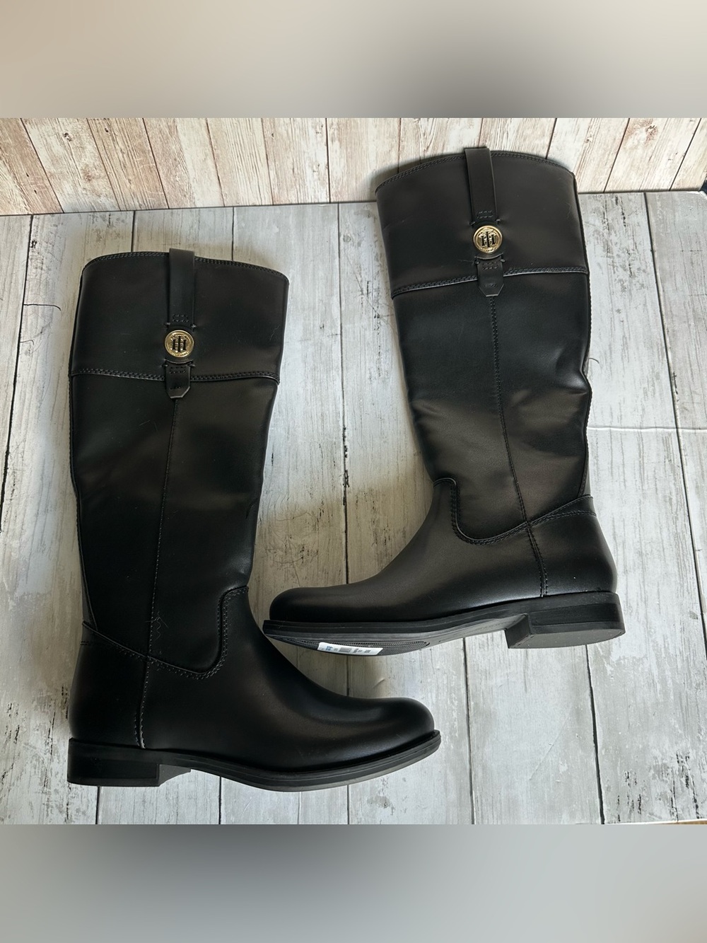 NEW WITHOUT BOX TOMMY HILFIGER BLACK RIDING BOOTS WOMENS SIZE 6.5 TWSHANO
